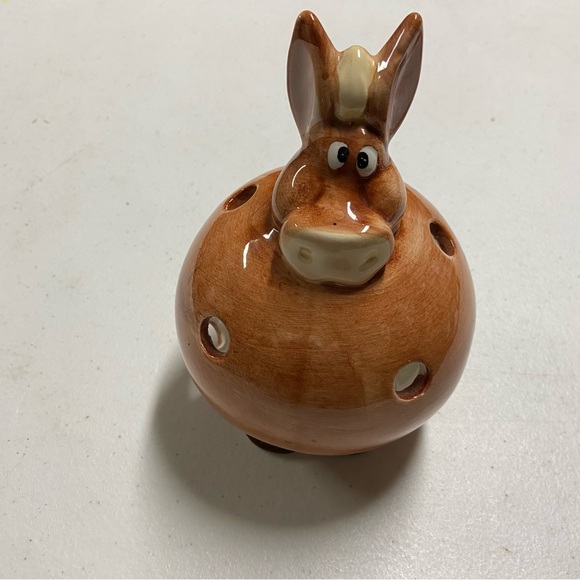 Cartoon Vtg Brown Horse Tea Light Holder Ceramic Folk art Equestrian Home Candle - Picture 14 of 14